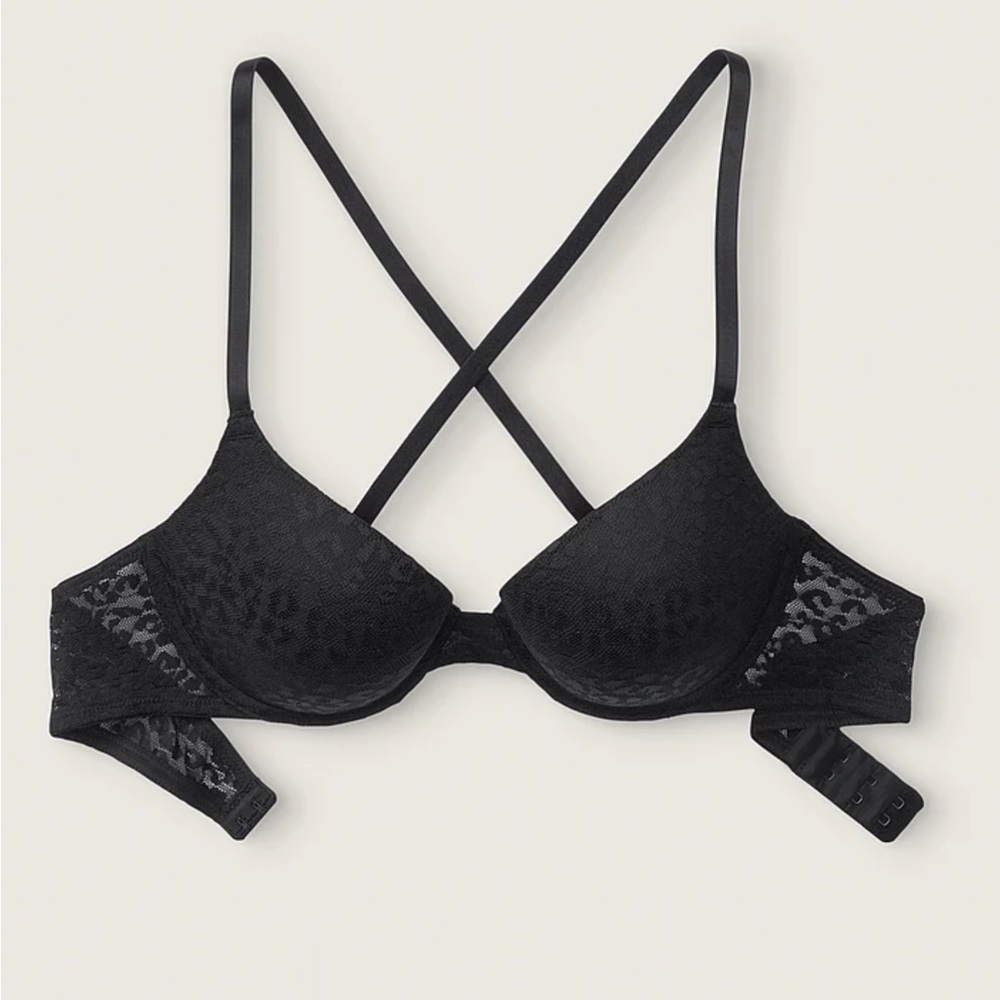 Victoria’s Secret Pink Push Up Padded Bra VS Wear Everywhere Size 34C New Black - Picture 14 of 16